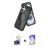 MARSİLYAN™- iPhone 16 Kılıf Nova Asil Prime - Siyah Bilvis 5in1 3D Magic Cam Ekran Koruyucu + Yeşil Bilvis Titan Kamera Lens