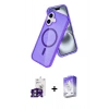 MARSİLYAN™- iPhone 16 Kılıf Nova Asil Prime - Siyah Bilvis 5in1 3D Magic Cam Ekran Koruyucu + Yeşil Bilvis Titan Kamera Lens