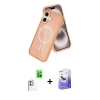 MARSİLYAN™- iPhone 16 Kılıf Nova Asil Prime - Siyah Bilvis 5in1 5D Magic Hayalet Cam Ekran Koruyucu + Beyaz Raze Metal Kamera Lens