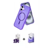 MARSİLYAN™- iPhone 16 Kılıf Nova Asil Prime - Siyah Bilvis 5in1 5D Magic Hayalet Cam Ekran Koruyucu + Bilvis Titan Kamera Lens - YL