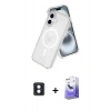 MARSİLYAN™- iPhone 16 Kılıf Nova Asil Prime - Siyah Bilvis 5in1 5D Magic Hayalet Cam Ekran Koruyucu + PVD Metal Kamera Lens - MI