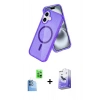 MARSİLYAN™- iPhone 16 Kılıf Nova Asil Prime - Siyah Bilvis 5in1 5D Magic Hayalet Cam Ekran Koruyucu + Raze Metal Kamera Lens - LT