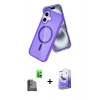 MARSİLYAN™- iPhone 16 Kılıf Nova Asil Prime - Siyah Bilvis 5in1 5D Magic Hayalet Cam Ekran Koruyucu + Raze Metal Kamera Lens - SH