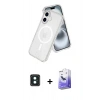 MARSİLYAN™- iPhone 16 Kılıf Nova Asil Prime - Siyah Bilvis 5in1 5D Magic Hayalet Cam Ekran Koruyucu + PVD Metal Kamera Lens - YL