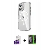 MARSİLYAN™- iPhone 16 Kılıf Nova Doku - Şeffaf 360 Full Body Arka Koruyucu + Bilvis Titan Kamera Lens - GS