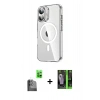MARSİLYAN™- iPhone 16 Kılıf Nova Doku - Şeffaf 360 Full Body Arka Koruyucu + Raze Metal Kamera Lens - SH