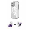 MARSİLYAN™- iPhone 16 Kılıf Nova Doku - Şeffaf Pasifik Cam Ekran Koruyucu + Bilvis Titan Kamera Lens - GS