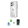 MARSİLYAN™- iPhone 16 Kılıf Nova Doku - Siyah 360 Mat Full Body Arka Koruyucu + Raze Metal Kamera Lens - LT