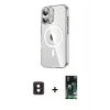 MARSİLYAN™- iPhone 16 Kılıf Nova Doku - Siyah 360 Mat Full Body Arka Koruyucu + PVD Metal Kamera Lens - PE