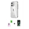 MARSİLYAN™- iPhone 16 Kılıf Nova Doku - Siyah 360 Mat Full Body Arka Koruyucu + Raze Metal Kamera Lens - PE