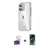 MARSİLYAN™- iPhone 16 Kılıf Nova Doku - Siyah 360 Mat Full Body Arka Koruyucu + Siyah Bilvis Titan Kamera Lens