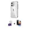 MARSİLYAN™- iPhone 16 Kılıf Nova Doku - Siyah 3D Antistatik Mat Seramik Nano Ekran Koruyucu + Siyah Bilvis Titan Kamera Lens