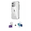 MARSİLYAN™- iPhone 16 Kılıf Nova Doku - Siyah 3D Antistatik Seramik Nano Ekran Koruyucu + Bilvis Titan Kamera Lens - GS