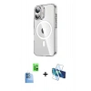 MARSİLYAN™- iPhone 16 Kılıf Nova Doku - Siyah 3D Antistatik Seramik Nano Ekran Koruyucu + Raze Metal Kamera Lens - LT