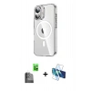 MARSİLYAN™- iPhone 16 Kılıf Nova Doku - Siyah 3D Antistatik Seramik Nano Ekran Koruyucu + Raze Metal Kamera Lens - SH