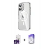 MARSİLYAN™- iPhone 16 Kılıf Nova Doku - Siyah Bilvis 5in1 3D Magic Cam Ekran Koruyucu + Bilvis Titan Kamera Lens - YL