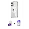 MARSİLYAN™- iPhone 16 Kılıf Nova Doku - Siyah Bilvis 5in1 3D Magic Cam Ekran Koruyucu + Gümüş Bilvis Titan Kamera Lens