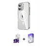 MARSİLYAN™- iPhone 16 Kılıf Nova Doku - Siyah Bilvis 5in1 3D Magic Cam Ekran Koruyucu + Bilvis Titan Kamera Lens - SH