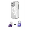 MARSİLYAN™- iPhone 16 Kılıf Nova Doku - Siyah Bilvis 5in1 5D Magic Hayalet Cam Ekran Koruyucu + Bilvis Titan Kamera Lens - GS