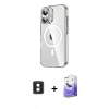 MARSİLYAN™- iPhone 16 Kılıf Nova Doku - Siyah Bilvis 5in1 5D Magic Hayalet Cam Ekran Koruyucu + PVD Metal Kamera Lens - MI