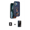 MARSİLYAN™- iPhone 16 Kılıf Nova Form Koleksiyonu - Siyah 3D Antistatik Hayalet Cam Ekran Koruyucu + PVD Metal Kamera Lens - PE