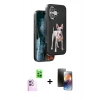 MARSİLYAN™- iPhone 16 Kılıf Nova Form Koleksiyonu - Siyah 3D Antistatik Mat Seramik Nano Ekran Koruyucu + Pembe Raze Metal Kamera Lens