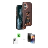 MARSİLYAN™- iPhone 16 Kılıf Nova Form Koleksiyonu - Siyah 3D Antistatik Mat Seramik Nano Ekran Koruyucu + Beyaz Raze Metal Kamera Lens