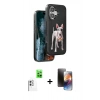 MARSİLYAN™- iPhone 16 Kılıf Nova Form Koleksiyonu - Siyah 3D Antistatik Mat Seramik Nano Ekran Koruyucu + Beyaz Raze Metal Kamera Lens