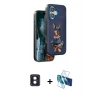 MARSİLYAN™- iPhone 16 Kılıf Nova Form Koleksiyonu - Siyah 3D Antistatik Seramik Nano Ekran Koruyucu + Mavi PVD Metal Kamera Lens