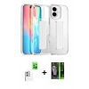 MARSİLYAN™- iPhone 16 Kılıf Nova Işık Koleksiyonu - Şeffaf 360 Full Body Arka Koruyucu + Raze Metal Kamera Lens - BZ