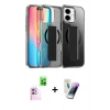 MARSİLYAN™- iPhone 16 Kılıf Nova Işık Koleksiyonu - Şeffaf Pasifik Cam Ekran Koruyucu + Raze Metal Kamera Lens - PE