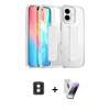 MARSİLYAN™- iPhone 16 Kılıf Nova Işık Koleksiyonu - Şeffaf Pasifik Cam Ekran Koruyucu + PVD Metal Kamera Lens - MI
