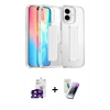 MARSİLYAN™- iPhone 16 Kılıf Nova Işık Koleksiyonu - Şeffaf Pasifik Cam Ekran Koruyucu + Bilvis Titan Kamera Lens - SH