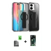 MARSİLYAN™- iPhone 16 Kılıf Nova Işık Koleksiyonu - Siyah 360 Mat Full Body Arka Koruyucu + Raze Metal Kamera Lens - SH