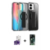 MARSİLYAN™- iPhone 16 Kılıf Nova Işık Koleksiyonu - Siyah 360 Mat Full Body Arka Koruyucu + Bilvis Titan Kamera Lens - SH
