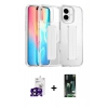 MARSİLYAN™- iPhone 16 Kılıf Nova Işık Koleksiyonu - Siyah 360 Mat Full Body Arka Koruyucu + Bilvis Titan Kamera Lens - SH