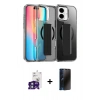 MARSİLYAN™- iPhone 16 Kılıf Nova Işık Koleksiyonu - Siyah 3D Antistatik Hayalet Cam Ekran Koruyucu + Bilvis Titan Kamera Lens - YL