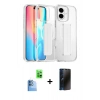MARSİLYAN™- iPhone 16 Kılıf Nova Işık Koleksiyonu - Siyah 3D Antistatik Hayalet Cam Ekran Koruyucu + Raze Metal Kamera Lens - LT