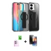 MARSİLYAN™- iPhone 16 Kılıf Nova Işık Koleksiyonu - Siyah 3D Antistatik Mat Seramik Nano Ekran Koruyucu + Raze Metal Kamera Lens - PE