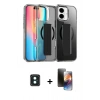 MARSİLYAN™- iPhone 16 Kılıf Nova Işık Koleksiyonu - Siyah 3D Antistatik Mat Seramik Nano Ekran Koruyucu + PVD Metal Kamera Lens - YL