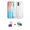 MARSİLYAN™- iPhone 16 Kılıf Nova Işık Koleksiyonu - Siyah 3D Antistatik Seramik Nano Ekran Koruyucu + Bilvis Titan Kamera Lens - PE