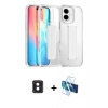 MARSİLYAN™- iPhone 16 Kılıf Nova Işık Koleksiyonu - Siyah 3D Antistatik Seramik Nano Ekran Koruyucu + PVD Metal Kamera Lens - PE