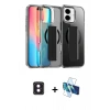 MARSİLYAN™- iPhone 16 Kılıf Nova Işık Koleksiyonu - Siyah 3D Antistatik Seramik Nano Ekran Koruyucu + PVD Metal Kamera Lens - PE