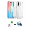 MARSİLYAN™- iPhone 16 Kılıf Nova Işık Koleksiyonu - Siyah 3D Antistatik Seramik Nano Ekran Koruyucu + Raze Metal Kamera Lens - PE