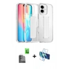 MARSİLYAN™- iPhone 16 Kılıf Nova Işık Koleksiyonu - Siyah 3D Antistatik Seramik Nano Ekran Koruyucu + Raze Metal Kamera Lens - SH