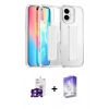 MARSİLYAN™- iPhone 16 Kılıf Nova Işık Koleksiyonu - Siyah Bilvis 5in1 3D Magic Cam Ekran Koruyucu + Bilvis Titan Kamera Lens - PE