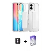 MARSİLYAN™- iPhone 16 Kılıf Nova Işık Koleksiyonu - Siyah Bilvis 5in1 3D Magic Cam Ekran Koruyucu + PVD Metal Kamera Lens - PE