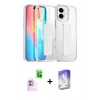 MARSİLYAN™- iPhone 16 Kılıf Nova Işık Koleksiyonu - Siyah Bilvis 5in1 3D Magic Cam Ekran Koruyucu + Raze Metal Kamera Lens - PE