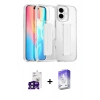 MARSİLYAN™- iPhone 16 Kılıf Nova Işık Koleksiyonu - Siyah Bilvis 5in1 3D Magic Cam Ekran Koruyucu + Bilvis Titan Kamera Lens - SH