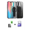 MARSİLYAN™- iPhone 16 Kılıf Nova Işık Koleksiyonu - Siyah Bilvis 5in1 5D Magic Hayalet Cam Ekran Koruyucu + Raze Metal Kamera Lens - SH